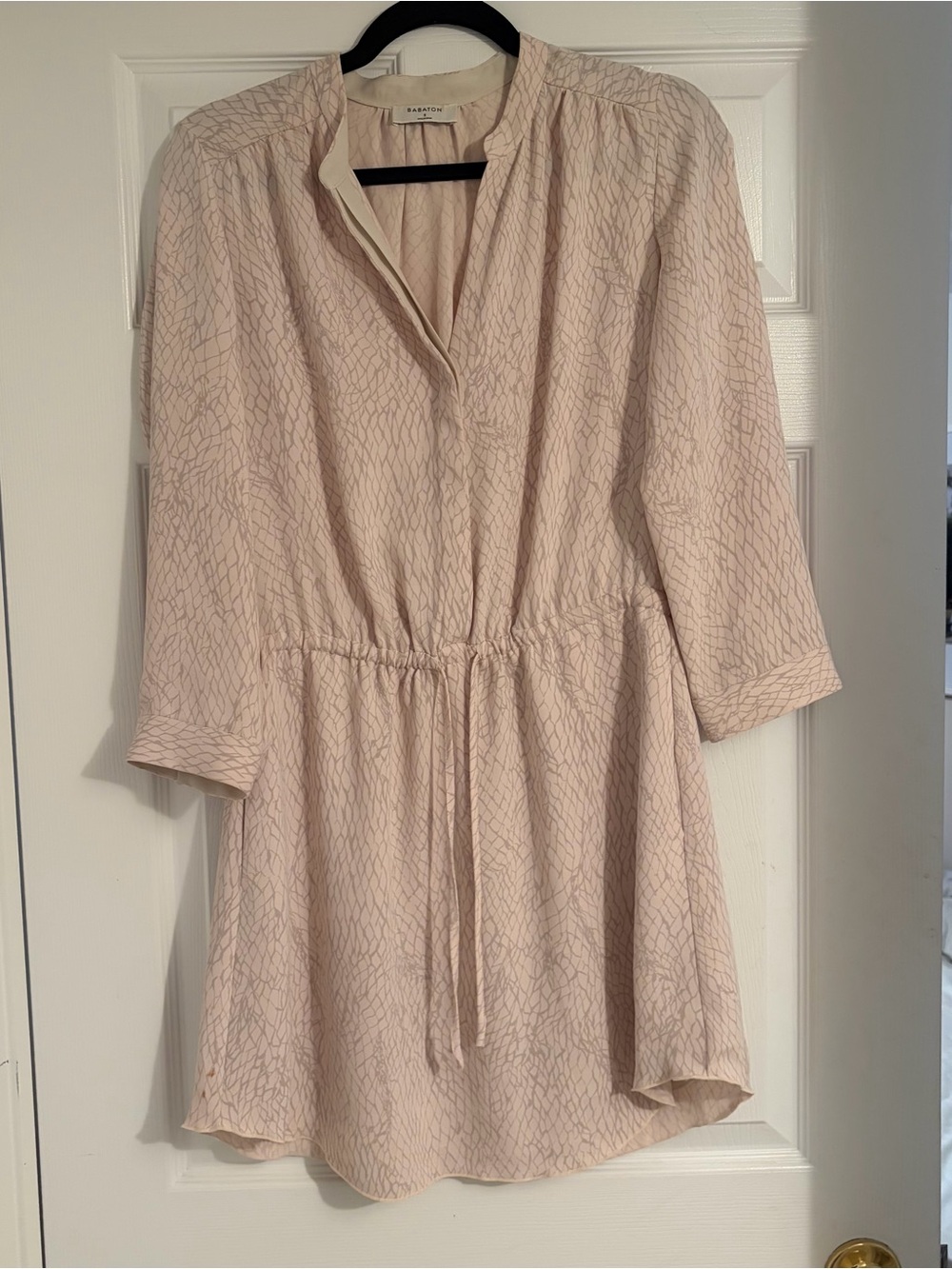 Babaton Blush Cream Textured Drawstring Tunic